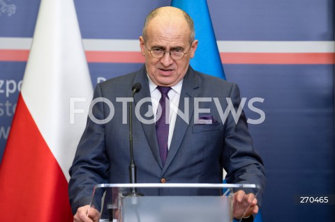  09.03.2022 WARSZAWA<br />
KONFERENCJA PRASOWA MINISTRA SPRAW ZAGRANICZNYCH I DYREKTORA WYKONAWCZEGO SWIATOWEGO PROGRAMU ZYWNOSCIOWEGO <br />
<br />
PRESS CONFERENCE OF THE MINISTER OF FOREIGN AFFAIRS AND THE EXECUTIVE DIRECTOR OF THE WFP<br />
<br />
N/Z ZBIGNIEW RAU<br />
 