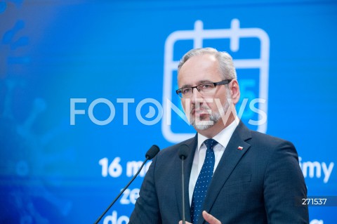 Konferencja ministra zdrowia Adama Niedzielskiego w Warszawie