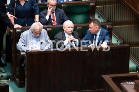  22.07.2022 WARSZAWA<br />
59 POSIEDZENIE SEJMU<br />
N/Z JAROSLAW KACZYNSKI RYSZARD TERLECKI MARIUSZ BLASZCZAK<br />
FOT. MARCIN BANASZKIEWICZ/FOTONEWS  