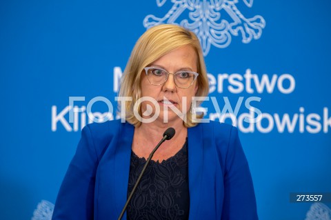  16.08.2022 WARSZAWA<br />
KONFERENCJA PRASOWA MINISTER KLIMATU ANNY MOSKWY W WARSZAWIE<br />
N/Z ANNA MOSKWA<br />
FOT. MARCIN BANASZKIEWICZ/FOTONEWS  