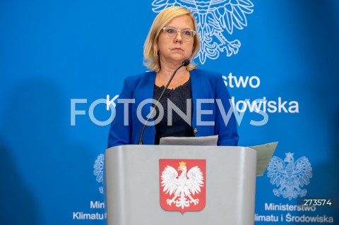  16.08.2022 WARSZAWA<br />
KONFERENCJA PRASOWA MINISTER KLIMATU ANNY MOSKWY W WARSZAWIE<br />
N/Z ANNA MOSKWA<br />
FOT. MARCIN BANASZKIEWICZ/FOTONEWS  