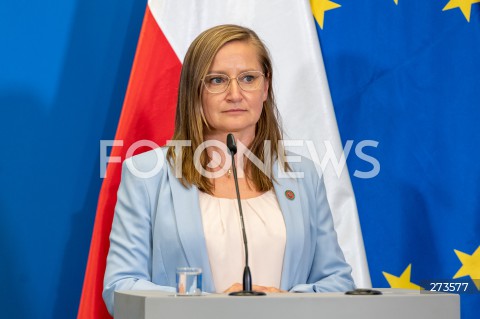  16.08.2022 WARSZAWA<br />
KONFERENCJA PRASOWA MINISTER KLIMATU ANNY MOSKWY W WARSZAWIE<br />
N/Z MAGDA GOSK<br />
FOT. MARCIN BANASZKIEWICZ/FOTONEWS  