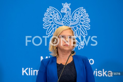  16.08.2022 WARSZAWA<br />
KONFERENCJA PRASOWA MINISTER KLIMATU ANNY MOSKWY W WARSZAWIE<br />
N/Z ANNA MOSKWA<br />
FOT. MARCIN BANASZKIEWICZ/FOTONEWS  