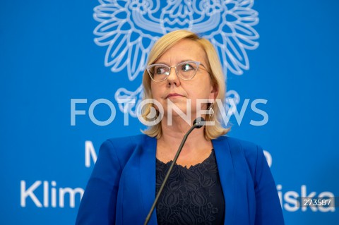  16.08.2022 WARSZAWA<br />
KONFERENCJA PRASOWA MINISTER KLIMATU ANNY MOSKWY W WARSZAWIE<br />
N/Z ANNA MOSKWA<br />
FOT. MARCIN BANASZKIEWICZ/FOTONEWS  