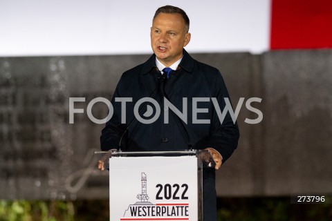  01.09.2022 GDANSK<br />
OBCHODY 83. ROCZNICY WYBUCHU II WOJNY SWIATOWEJ NA WESTERPLATTE<br />
N/Z PREZYDENT RP ANDRZEJ DUDA<br />
 