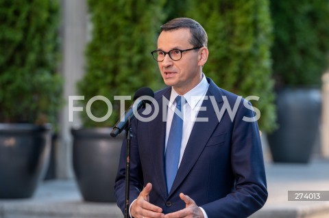  05.09.2022 WARSZAWA<br />
KONFERENCJA PRASOWA PREMIERA MATEUSZA MORAWIECKIEGO <br />
N/Z PREMIER MATEUSZ MORAWIECKI<br />
FOT. MARCIN BANASZKIEWICZ/FOTONEWS  