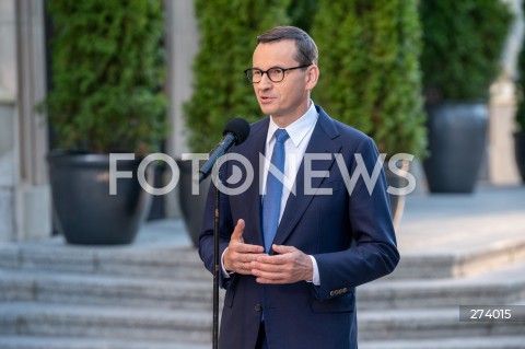  05.09.2022 WARSZAWA<br />
KONFERENCJA PRASOWA PREMIERA MATEUSZA MORAWIECKIEGO <br />
N/Z PREMIER MATEUSZ MORAWIECKI<br />
FOT. MARCIN BANASZKIEWICZ/FOTONEWS  