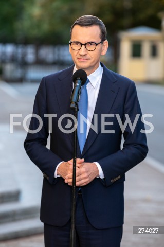  05.09.2022 WARSZAWA<br />
KONFERENCJA PRASOWA PREMIERA MATEUSZA MORAWIECKIEGO <br />
N/Z PREMIER MATEUSZ MORAWIECKI<br />
FOT. MARCIN BANASZKIEWICZ/FOTONEWS  