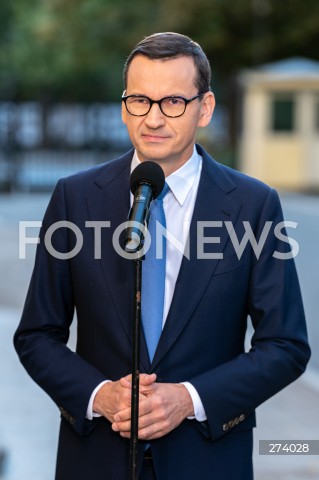  05.09.2022 WARSZAWA<br />
KONFERENCJA PRASOWA PREMIERA MATEUSZA MORAWIECKIEGO <br />
N/Z PREMIER MATEUSZ MORAWIECKI<br />
FOT. MARCIN BANASZKIEWICZ/FOTONEWS  