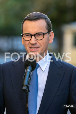  05.09.2022 WARSZAWA<br />
KONFERENCJA PRASOWA PREMIERA MATEUSZA MORAWIECKIEGO <br />
N/Z PREMIER MATEUSZ MORAWIECKI<br />
FOT. MARCIN BANASZKIEWICZ/FOTONEWS  