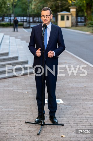  05.09.2022 WARSZAWA<br />
KONFERENCJA PRASOWA PREMIERA MATEUSZA MORAWIECKIEGO <br />
N/Z PREMIER MATEUSZ MORAWIECKI<br />
FOT. MARCIN BANASZKIEWICZ/FOTONEWS  