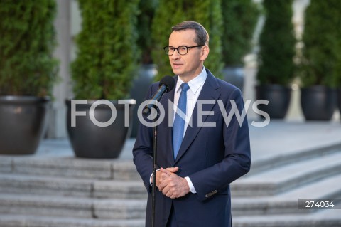  05.09.2022 WARSZAWA<br />
KONFERENCJA PRASOWA PREMIERA MATEUSZA MORAWIECKIEGO <br />
N/Z PREMIER MATEUSZ MORAWIECKI<br />
FOT. MARCIN BANASZKIEWICZ/FOTONEWS  