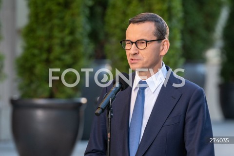  05.09.2022 WARSZAWA<br />
KONFERENCJA PRASOWA PREMIERA MATEUSZA MORAWIECKIEGO <br />
N/Z PREMIER MATEUSZ MORAWIECKI<br />
FOT. MARCIN BANASZKIEWICZ/FOTONEWS  