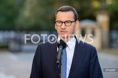  05.09.2022 WARSZAWA<br />
KONFERENCJA PRASOWA PREMIERA MATEUSZA MORAWIECKIEGO <br />
N/Z PREMIER MATEUSZ MORAWIECKI<br />
FOT. MARCIN BANASZKIEWICZ/FOTONEWS  