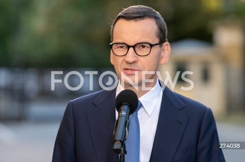  05.09.2022 WARSZAWA<br />
KONFERENCJA PRASOWA PREMIERA MATEUSZA MORAWIECKIEGO <br />
N/Z PREMIER MATEUSZ MORAWIECKI<br />
FOT. MARCIN BANASZKIEWICZ/FOTONEWS  