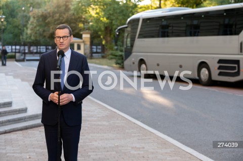  05.09.2022 WARSZAWA<br />
KONFERENCJA PRASOWA PREMIERA MATEUSZA MORAWIECKIEGO <br />
N/Z PREMIER MATEUSZ MORAWIECKI<br />
FOT. MARCIN BANASZKIEWICZ/FOTONEWS  