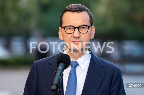  05.09.2022 WARSZAWA<br />
KONFERENCJA PRASOWA PREMIERA MATEUSZA MORAWIECKIEGO <br />
N/Z PREMIER MATEUSZ MORAWIECKI<br />
FOT. MARCIN BANASZKIEWICZ/FOTONEWS  