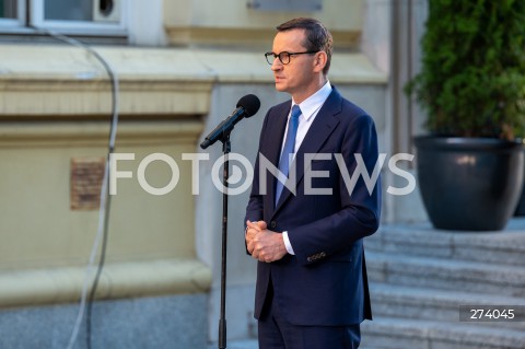  05.09.2022 WARSZAWA<br />
KONFERENCJA PRASOWA PREMIERA MATEUSZA MORAWIECKIEGO <br />
N/Z PREMIER MATEUSZ MORAWIECKI<br />
FOT. MARCIN BANASZKIEWICZ/FOTONEWS  