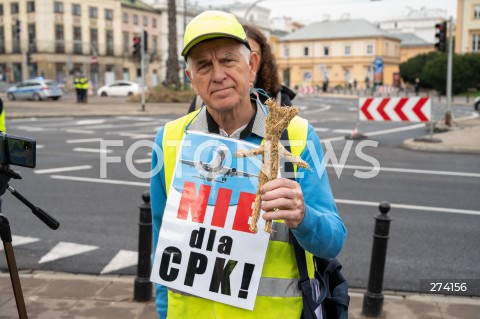  01.10.2022 WARSZAWA<br />
PROTEST PRZECIWKO BUDOWIE CENTRALNEGO PORTU KOMUNIKACYJNEGO<br />
N/Z TADEUSZ SZYMANCZAK<br />
FOT. MARCIN BANASZKIEWICZ/FOTONEWS  