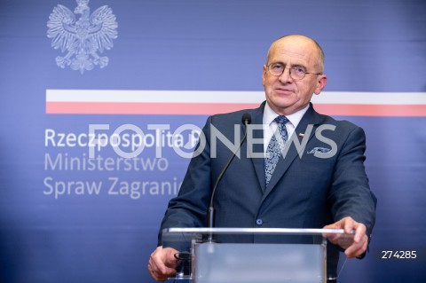  05.10.2022 WARSZAWA<br />
KONFERENCJA PRASOWA MINISTROW SPRAW ZAGRANICZNYCH POLSKI I GRECJI<br />
<br />
PRESS CONFERENCE OF THE FOREIGN MINISTERS OF POLAND AND GREECE<br />
<br />
N/Z ZBIGNIEW RAU<br />
FOT. MARCIN BANASZKIEWICZ/FOTONEWS  