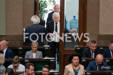  07.10.2022 WARSZAWA SEJM <br />
POSIEDZENIE SEJMU <br />
N/Z JAROSLAW KACZYNSKI<br />
FOT. MARCIN BANASZKIEWICZ/FOTONEWS 