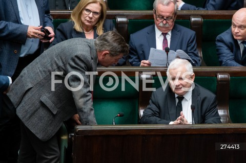  07.10.2022 WARSZAWA SEJM <br />
POSIEDZENIE SEJMU <br />
N/Z JAROSLAW KACZYNSKI MAREK KUCHCINSKI <br />
FOT. MARCIN BANASZKIEWICZ/FOTONEWS 