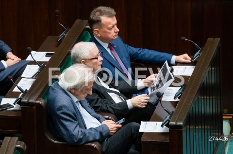  07.10.2022 WARSZAWA SEJM <br />
POSIEDZENIE SEJMU <br />
N/Z RYSZARD TERLECKI JAROSLAW KACZYNSKI MARIUSZ BLASZCZAK<br />
FOT. MARCIN BANASZKIEWICZ/FOTONEWS 