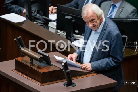  07.10.2022 WARSZAWA SEJM <br />
POSIEDZENIE SEJMU <br />
N/Z RYSZARD TERLECKI<br />
FOT. MARCIN BANASZKIEWICZ/FOTONEWS 