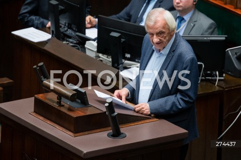  07.10.2022 WARSZAWA SEJM <br />
POSIEDZENIE SEJMU <br />
N/Z RYSZARD TERLECKI<br />
FOT. MARCIN BANASZKIEWICZ/FOTONEWS 