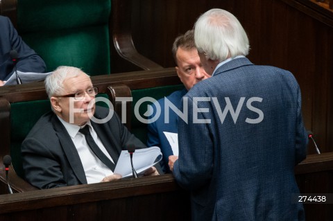  07.10.2022 WARSZAWA SEJM <br />
POSIEDZENIE SEJMU <br />
N/Z RYSZARD TERLECKI JAROSLAW KACZYNSKI MARIUSZ BLASZCZAK<br />
FOT. MARCIN BANASZKIEWICZ/FOTONEWS 