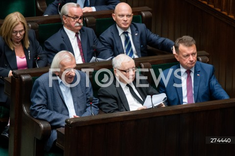  07.10.2022 WARSZAWA SEJM <br />
POSIEDZENIE SEJMU <br />
N/Z RYSZARD TERLECKI JAROSLAW KACZYNSKI MARIUSZ BLASZCZAK<br />
FOT. MARCIN BANASZKIEWICZ/FOTONEWS 