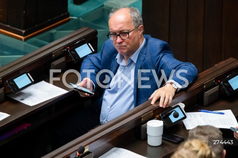  07.10.2022 WARSZAWA SEJM <br />
POSIEDZENIE SEJMU <br />
N/Z WLODZIMIERZ CZARZASTY<br />
FOT. MARCIN BANASZKIEWICZ/FOTONEWS 