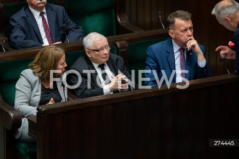  07.10.2022 WARSZAWA SEJM <br />
POSIEDZENIE SEJMU <br />
N/Z JOANNA LICHOCKA JAROSLAW KACZYNSKI MARIUSZ BLASZCZAK<br />
FOT. MARCIN BANASZKIEWICZ/FOTONEWS 