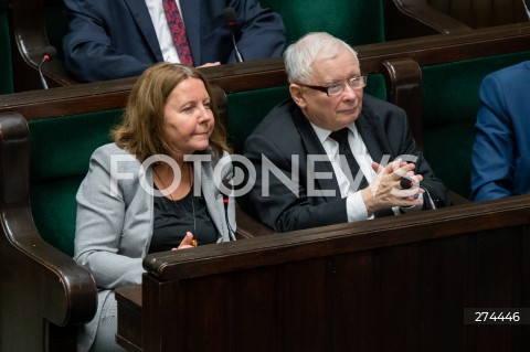  07.10.2022 WARSZAWA SEJM <br />
POSIEDZENIE SEJMU <br />
N/Z JOANNA LICHOCKA JAROSLAW KACZYNSKI <br />
FOT. MARCIN BANASZKIEWICZ/FOTONEWS 