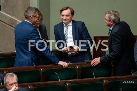  07.10.2022 WARSZAWA SEJM <br />
POSIEDZENIE SEJMU <br />
N/Z ZBIGNIEW ZIOBRO TADEUSZ CYMANCKI MARCIN WARCHOL <br />
FOT. MARCIN BANASZKIEWICZ/FOTONEWS 