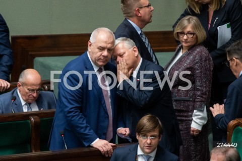  07.10.2022 WARSZAWA SEJM <br />
POSIEDZENIE SEJMU <br />
N/Z JACEK SASIN MAREK SUSKI<br />
FOT. MARCIN BANASZKIEWICZ/FOTONEWS 