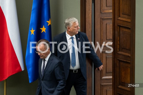  07.10.2022 WARSZAWA SEJM <br />
POSIEDZENIE SEJMU <br />
N/Z JAROSLAW SELLIN MAREK SUSKI<br />
FOT. MARCIN BANASZKIEWICZ/FOTONEWS 