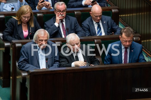  07.10.2022 WARSZAWA SEJM <br />
POSIEDZENIE SEJMU <br />
N/Z RYSZARD TERLECKI JAROSLAW KACZYNSKI MARIUSZ BLASZCZAK<br />
FOT. MARCIN BANASZKIEWICZ/FOTONEWS 