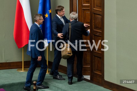  07.10.2022 WARSZAWA SEJM <br />
POSIEDZENIE SEJMU <br />
N/Z ZBIGNIEW ZIOBRO PIOTR GLINSKI MARCIN WARCHOL <br />
FOT. MARCIN BANASZKIEWICZ/FOTONEWS 