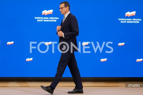  11.10.2022 WARSZAWA KPRM<br />
KONFERENCJA PRASOWA PREZESA RADY MINISTROW MATEUSZA MORAWIECKIEGO<br />
N/Z PREMIER MATEUSZ MORAWIECKI<br />
FOT. MARCIN BANASZKIEWICZ/FOTONEWS 