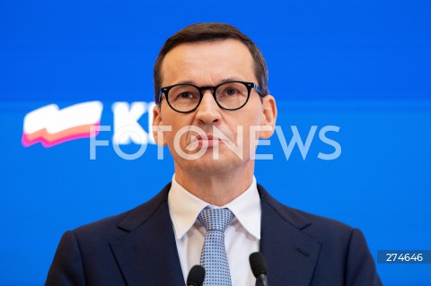  11.10.2022 WARSZAWA KPRM<br />
KONFERENCJA PRASOWA PREZESA RADY MINISTROW MATEUSZA MORAWIECKIEGO<br />
N/Z PREMIER MATEUSZ MORAWIECKI<br />
FOT. MARCIN BANASZKIEWICZ/FOTONEWS 