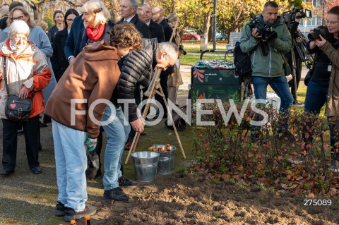  27.10.2022 WARSZAWA<br />
UROCZYSTOSC SADZENIA 3 TYS. CEBULEK TULIPANOW IRENA SENDLER<br />
N/Z ZYGMUNT STEPINSKI<br />
FOT. MARCIN BANASZKIEWICZ/FOTONEWS  