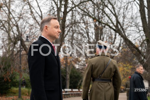  11.11.2022 WARSZAWA<br />
SWIETO NIEPODLEGLOSCI<br />
SKLADANIE WIENCOW POD POMNIKIEM IGNACEGO JANA PADEREWSKIEGO<br />
N/Z PREZYDENT ANDRZEJ DUDA<br />
FOT. MARCIN BANASZKIEWICZ/FOTONEWS  