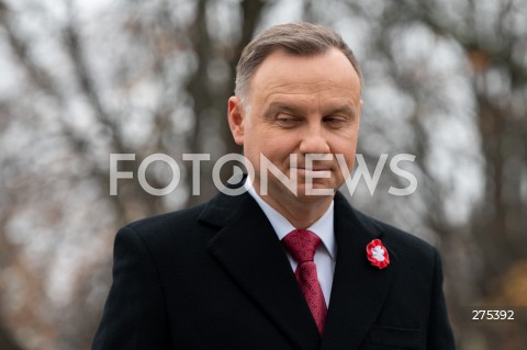  11.11.2022 WARSZAWA<br />
SWIETO NIEPODLEGLOSCI<br />
SKLADANIE WIENCOW POD POMNIKIEM IGNACEGO JANA PADEREWSKIEGO<br />
N/Z PREZYDENT ANDRZEJ DUDA<br />
FOT. MARCIN BANASZKIEWICZ/FOTONEWS  