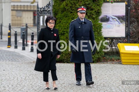  11.11.2022 WARSZAWA<br />
SWIETO NIEPODLEGLOSCI<br />
SKLADANIE WIENCOW POD POMNIKIEM IGNACEGO JANA PADEREWSKIEGO<br />
N/Z MARSZALEK SEJMU ELZBIETA WITEK<br />
FOT. MARCIN BANASZKIEWICZ/FOTONEWS  