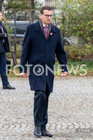  11.11.2022 WARSZAWA<br />
SWIETO NIEPODLEGLOSCI<br />
SKLADANIE WIENCOW POD POMNIKIEM IGNACEGO JANA PADEREWSKIEGO<br />
N/Z PREMIER MATEUSZ MORAWIECKI<br />
FOT. MARCIN BANASZKIEWICZ/FOTONEWS  