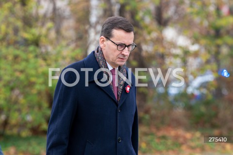  11.11.2022 WARSZAWA<br />
SWIETO NIEPODLEGLOSCI<br />
SKLADANIE WIENCOW POD POMNIKIEM IGNACEGO JANA PADEREWSKIEGO<br />
N/Z PREMIER MATEUSZ MORAWIECKI<br />
FOT. MARCIN BANASZKIEWICZ/FOTONEWS  