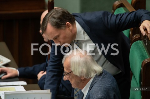  13.12.2022 WARSZAWA <br />
68. POSIEDZENIE SEJMU RP<br />
DEBATA NAD WNIOSKIEM O ODWOLANIE MINISTRA SPRAWIEDLIWOSCI ZBIGNIEWA ZIOBRO<br />
N/Z ZBIGNIEW ZIOBRO RYSZARD TERLECKI<br />
 