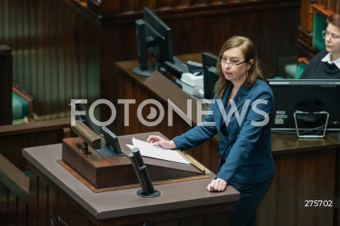  13.12.2022 WARSZAWA <br />
68. POSIEDZENIE SEJMU RP<br />
DEBATA NAD WNIOSKIEM O ODWOLANIE MINISTRA SPRAWIEDLIWOSCI ZBIGNIEWA ZIOBRO<br />
N/Z HANNA GIL PIATEK<br />
 