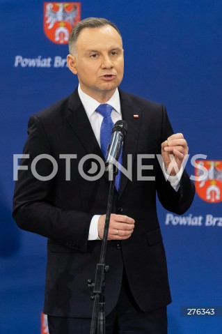  10.02.2023 BRZEZINY <br />
WIZYTA PREZYDENTA ANDRZEJA DUDY W BRZEZINACH<br />
N/Z PREZYDENT ANDRZEJ DUDA<br />
 